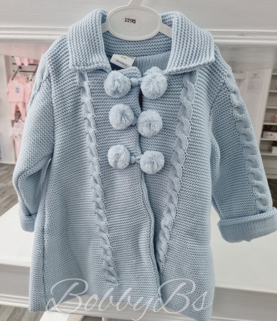 4296 - Blue cable pompom jacket