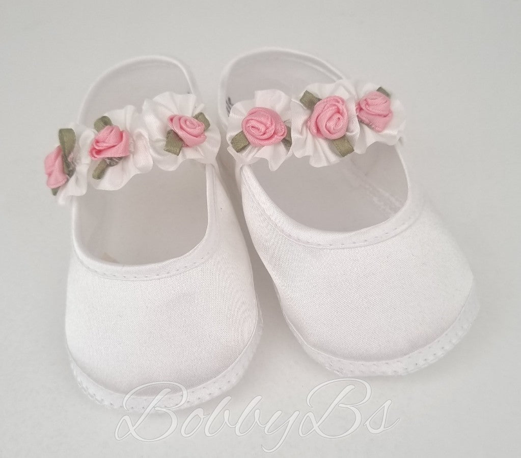 9399 - Ruched Ribbon Rose softsole shoe