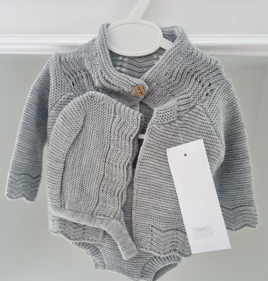 340D - Grey Cardigan & Jam pant set