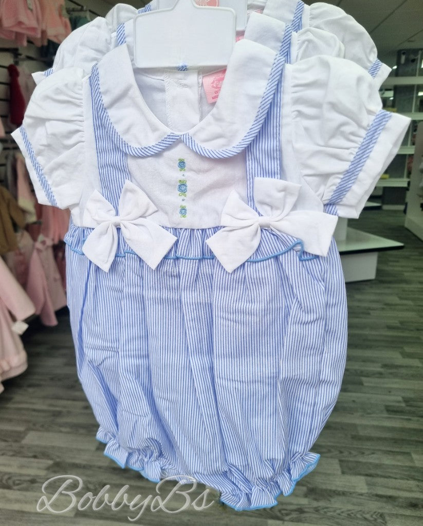 9286 - Blue Striped Cotton romper