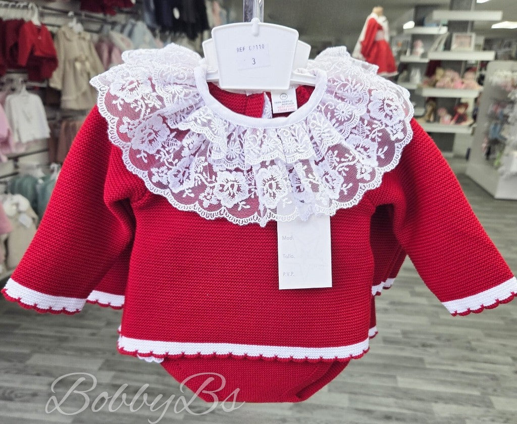 C9110 - Red Luxury knitted set