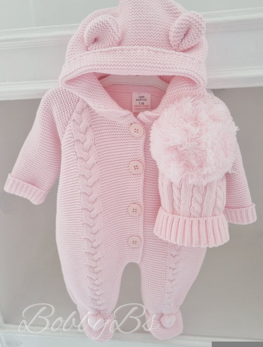 4194 - Pink Cable pramsuit