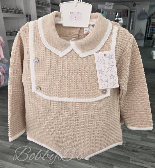 7519 - Beige Knitted romper