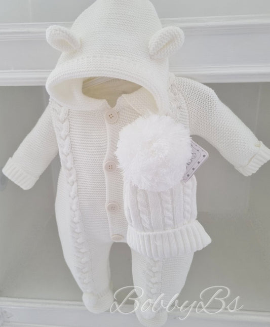 4194 - White Cable pramsuit