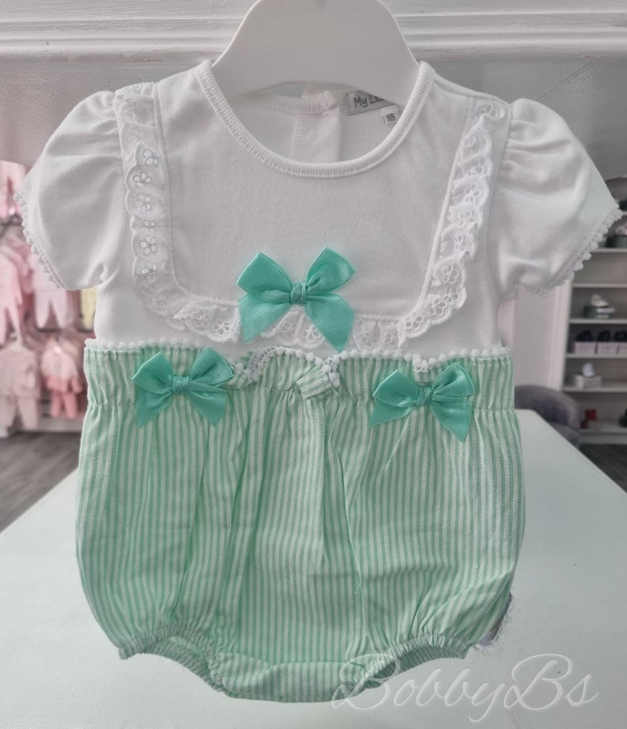 6207 - Mint Lace romper