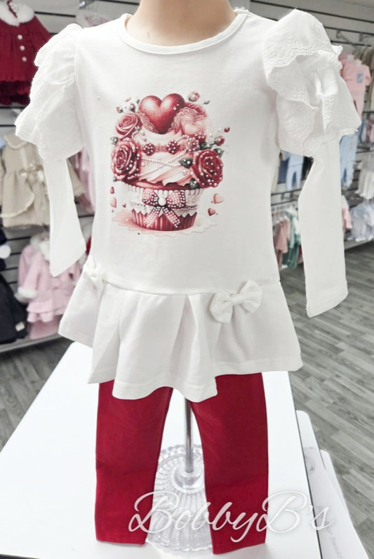 YG28 - Red & Cream Tartan legging set