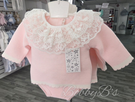 C9110 - Pink Luxury Lace Jam Pant set