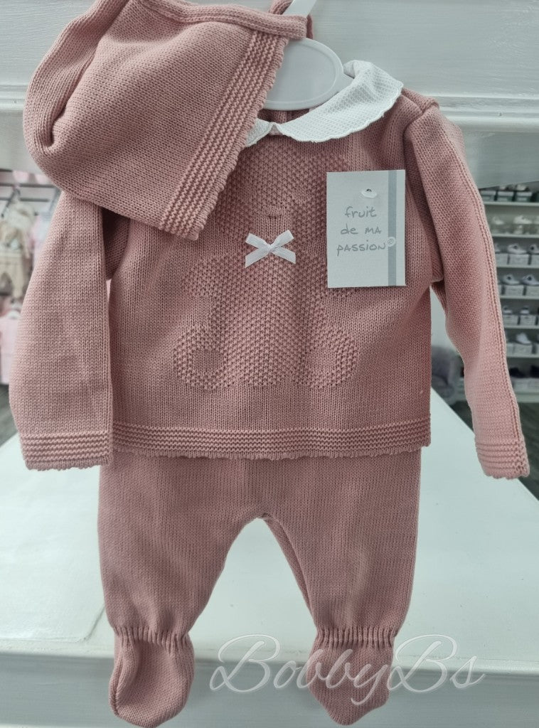 24/153 - Dusty Pink First Size 3PC Knitted set