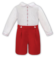 Load image into Gallery viewer, Red Sarah Louise hand embroidered traditional winter short set