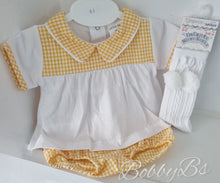 Load image into Gallery viewer, 318/23-  Lemon Gingham cotton jam pants set