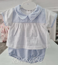 Load image into Gallery viewer, 318/23-  Blue Gingham cotton jam pants set