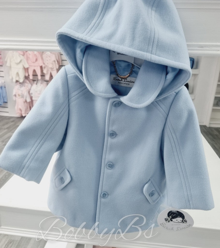 C9000V - Boys Sarah Louise Heritage Collection  Winter Hooded Blue Coat