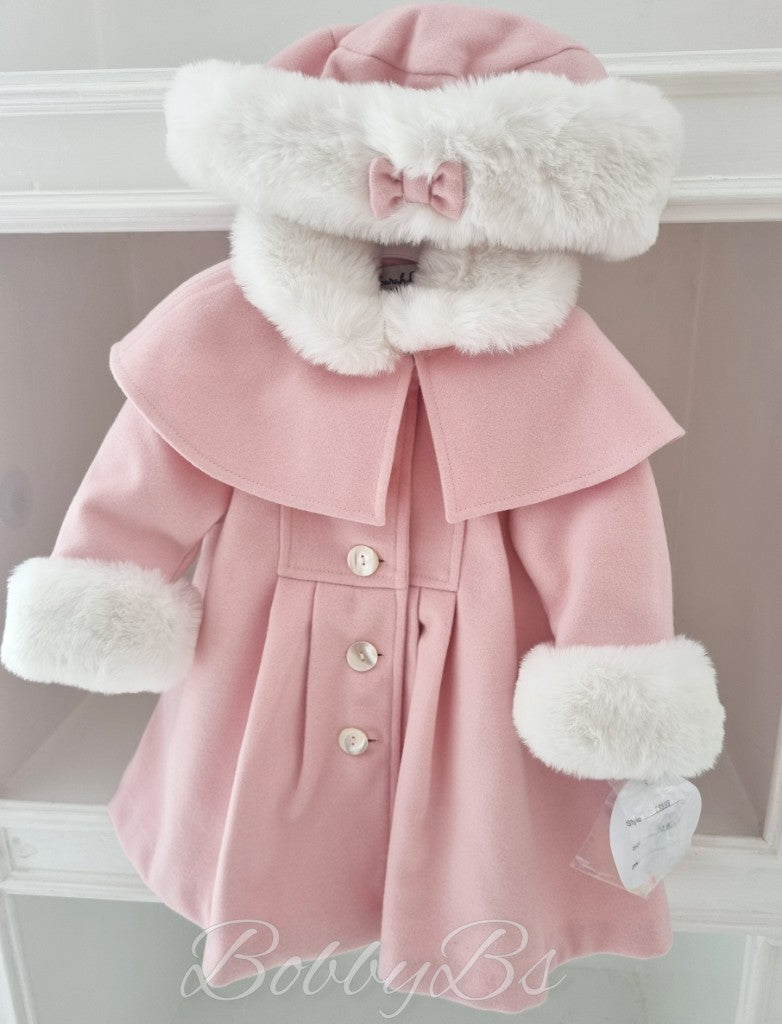 C9500V-1 - Sarah Louise Heritage Collection Pink Fur Trim Coat & hat