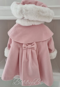 C9500V-1 - Sarah Louise Heritage Collection Pink Fur Trim Coat & hat