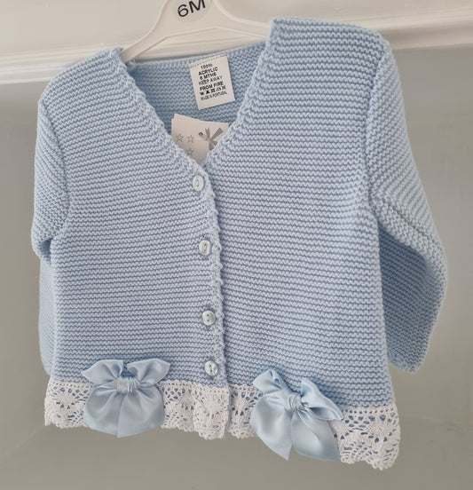 001 - Lace Satin bow cardigan
