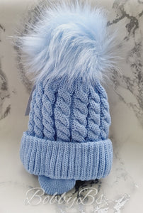 PRINCE - Faux fur single pompom cable hat