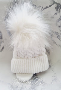 BABY TOPSY - Cable Single Pompom hat