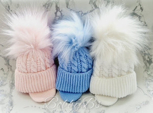 BABY TOPSY - Cable Single Pompom hat