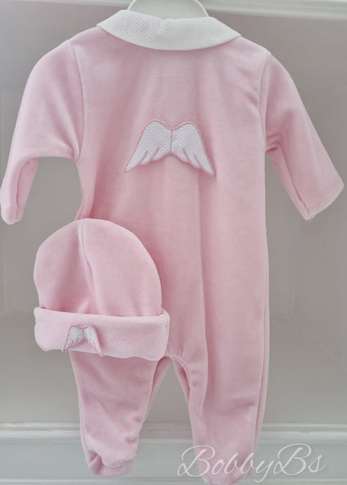 SG137 -  Pink angel wing babygrow set