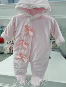 MAR001 - Pink velour snowsuit
