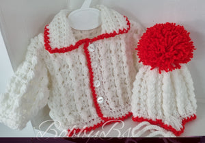 RWC62 - White & Red crochet set