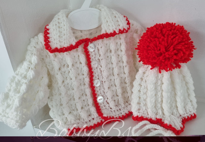 RWC62 - White & Red crochet set