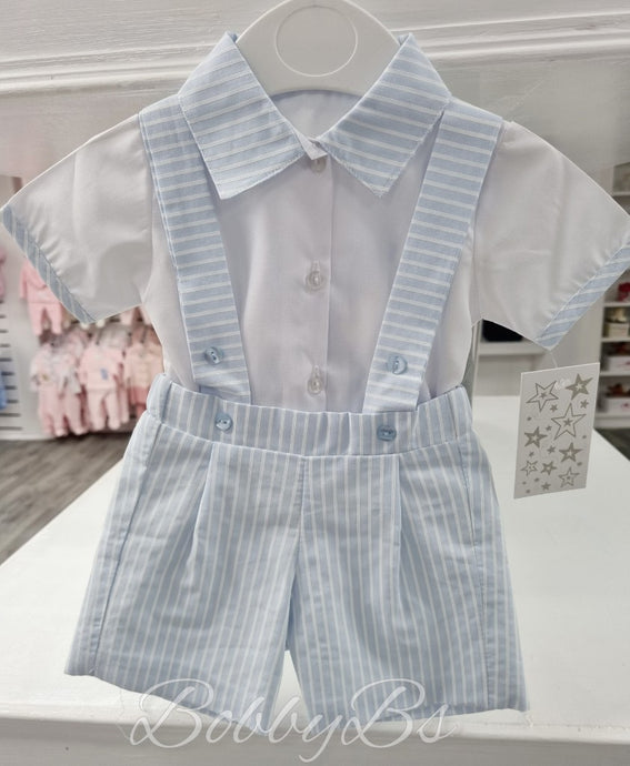 455 - Baby Blue stripe short set