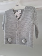 REF001 - Grey pompom cardigan