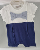 481265 - Navy & ivory cotton romper