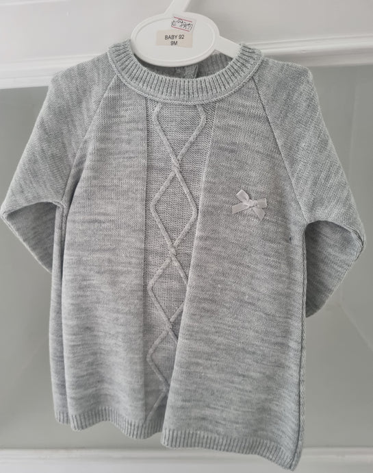BABY92- Grey Diamond knit 2pc set
