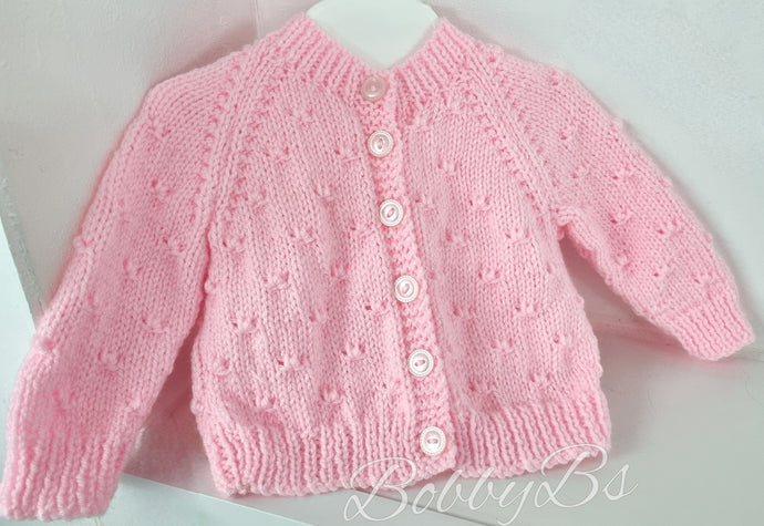 RNP7 - Bobble Pink Knitted cardigan