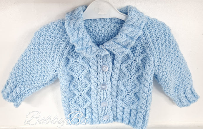 BK567  - Blue knitted cardigan