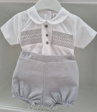 Load image into Gallery viewer, SG106- Grey Smocked short set