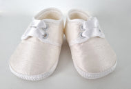 414 - Ivory Satin baby shoe