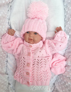PCH2 - Pink knitted cardigan set