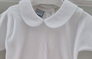 1181- White peter pan collar baby vest