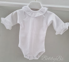 Load image into Gallery viewer, 1191 - White Frilly collar baby vest