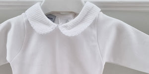 1188- White peter pan collar baby vest
