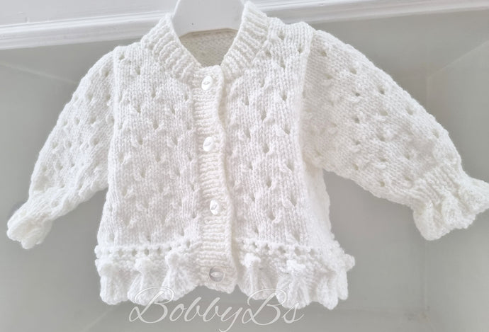 SWK2-  White Sparkle knitted cardigan