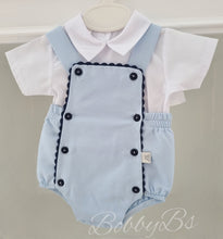 Load image into Gallery viewer, EL200 - Blue/Navy Two piece cotton romper set