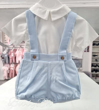 Load image into Gallery viewer, 24121- Blue Dungaree Short set