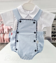 Load image into Gallery viewer, EL200 - Blue/Navy Two piece cotton romper set