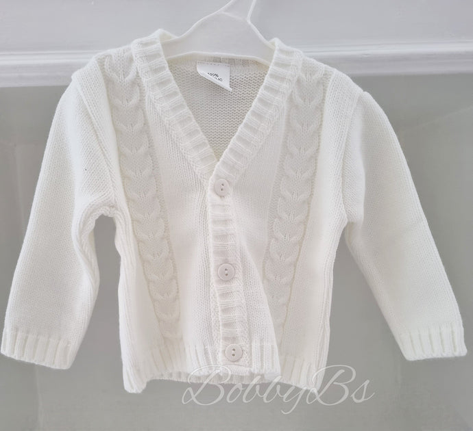 3887 - White Cable Cardigan