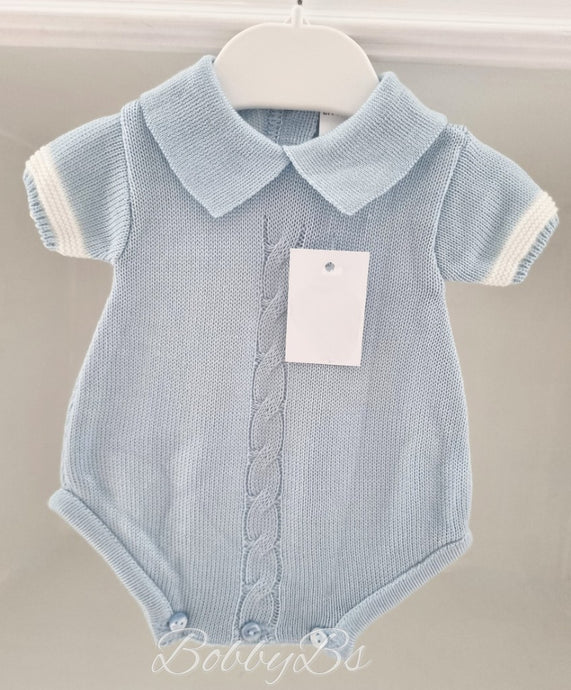 LN2 - Blue Cable knit traditional romper
