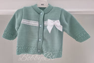 MC814 - Sage Green bow cardigan