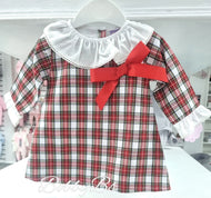 V03 - Red Tartan long sleeved dress
