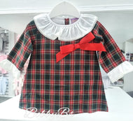 V03 - Green/Red Tartan long sleeved dress