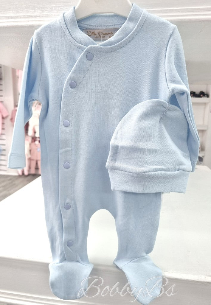 15001 - Blue Luxury cotton babygrow set