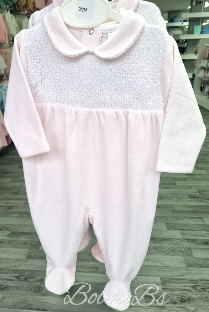 LBW24/106 - Luxury Pink smocked babygrow