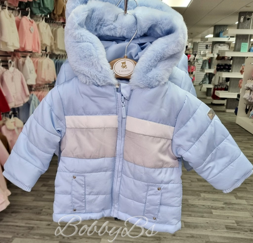 MB5012 - Blue Fur trimmed coat